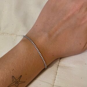 Elegant Silver Tennis Bracelet